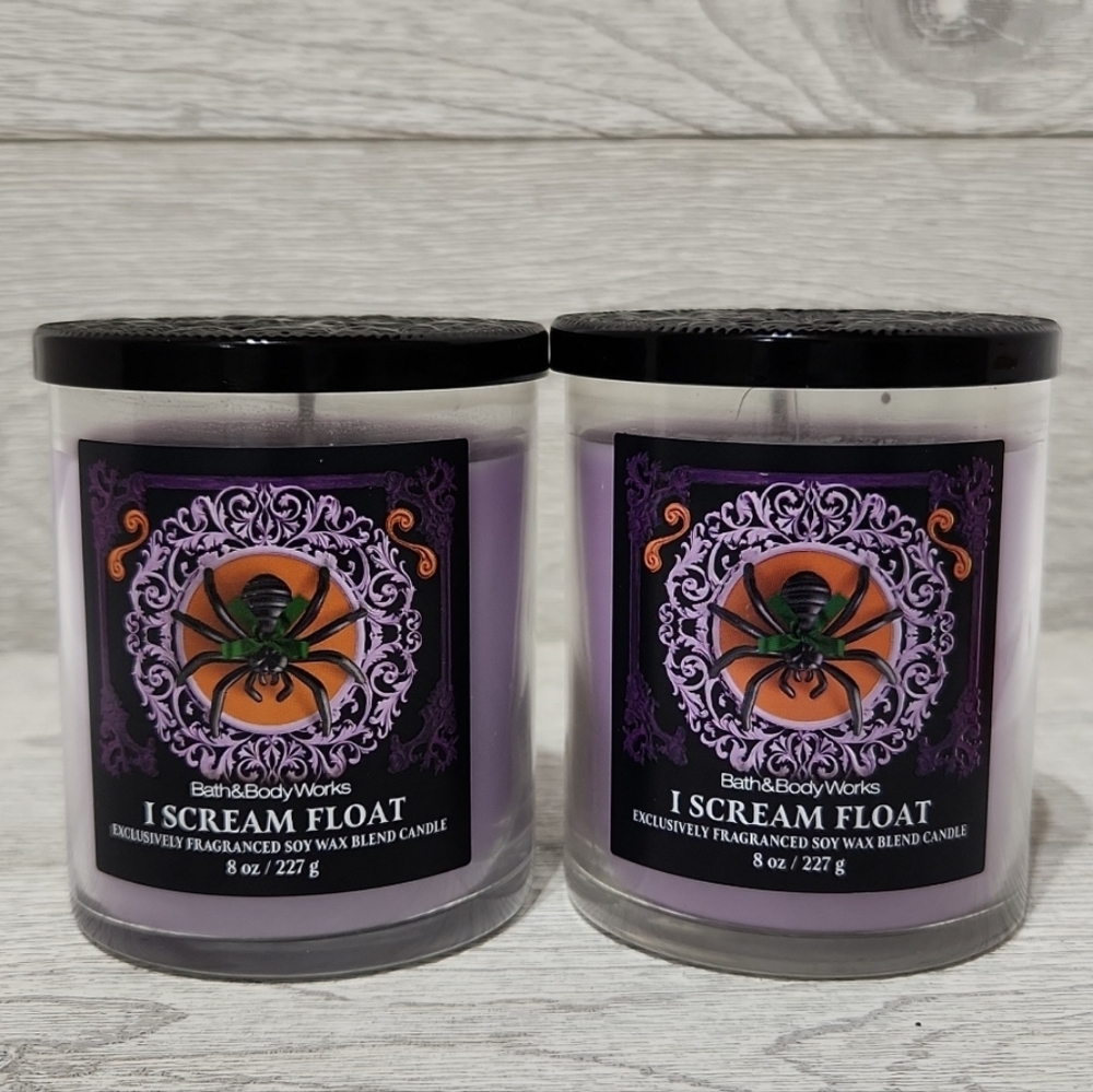Bath & Body Works I Scream Float 8oz Single Wick Candles X2